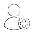 Avatar user with pluss symbol Royalty Free Stock Photo
