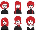 Avatar various girls faces Royalty Free Stock Photo