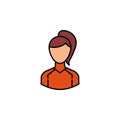 Avatar volleyball player outline colored icon. Signs and symbols can be used for web logo mobile app UI UX