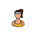 Avatar volleyball player outline colored icon. Signs and symbols can be used for web logo mobile app UI UX