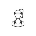 Avatar volleyball player outline icon. Signs and symbols can be used for web logo mobile app UI UX