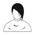 Avatar woman barbershop black simple icon