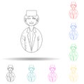 avatar woman doctor multi color style icon. Simple thin line, outline vector of avatars icons for ui and ux, website or mobile Royalty Free Stock Photo