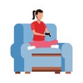 Avatar woman relaxed sitting on couch