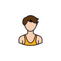 Avatar wrestler outline colored icon. Signs and symbols can be used for web logo mobile app UI UX