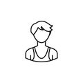 Avatar wrestler outline icon. Signs and symbols can be used for web logo mobile app UI UX