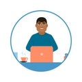 Avatar of a young African American guy who works on a laptop
