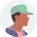 Avatar of a young man in a cap.Vector illustration in flat style. Royalty Free Stock Photo