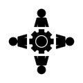 Avatars around gear silhouette style icon vector design