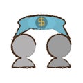 avatars business dollar bubble speech color sketch