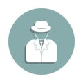 avatars of the detective icon in badge style. One of Avatars collection icon can be used for UI, UX