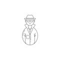 avatars detective icon. Professions for mobile concept and web apps. Thin line icon for website design and development, app devel