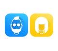 Avatars, girl and bearded man, profile icons