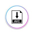 AVC file document icon. Download AVC button icon isolated on white background. Circle white button Royalty Free Stock Photo