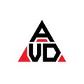 AVD triangle letter logo design with triangle shape. AVD triangle logo design monogram. AVD triangle vector logo template with red Royalty Free Stock Photo