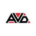 AVD triangle letter logo design with triangle shape. AVD triangle logo design monogram. AVD triangle vector logo template with red Royalty Free Stock Photo
