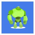 Vector green robot mascot character illustration for greening promotion and global warming