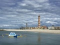 Aveiro lighthouse at Barra beach Royalty Free Stock Photo