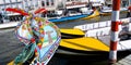 Aveiro Moliceiros Boats, Ria de Aveiro, Portugal Royalty Free Stock Photo