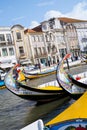 Aveiro Moliceiros Boats, Ria de Aveiro, Portugal Royalty Free Stock Photo