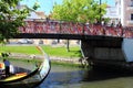 Aveiro, Portugal - June 15, 2018: Bridge of colorful ties.