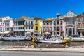 Aveiro, Portugal - June 16, 2018: Traditional boats on the canal in Aveiro, Portugal. Colorful Moliceiro boat rides in Aveiro are Royalty Free Stock Photo