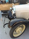 Old Ford Model A nose circa 1930. side view. Expo Fierros 2021 classic car show. Copyspace