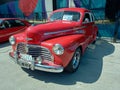 red Chevrolet Chevy Stylemaster 1946 two door coupe classic car. Expo Fierros 2021 Royalty Free Stock Photo