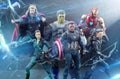 Avengers assemble avenger fight action figure toys photography marvel comic captain america black widow hawkeye ironman thor hulk Royalty Free Stock Photo