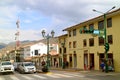 Avenida El Sol, the Main Street of Cuzco City with an Unique Traffic Light Post, Peru