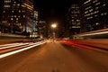 Avenida Paulista night traffic rush Royalty Free Stock Photo
