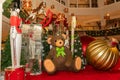 Aventura Mall Christmas decoration: Huge Brown bear and toys