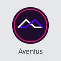 Aventus - Cryptocurrency Trading Sign. Royalty Free Stock Photo