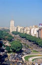 Avenue 9 de Julio in Buenos Aires Royalty Free Stock Photo