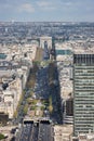 Avenue Charles de Gaulle and the Arc de Triomphe Royalty Free Stock Photo