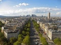 Avenue de la Grande Armee and La Defense Paris Royalty Free Stock Photo