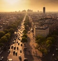 Avenue de la Grande Armee in Paris and la Defense Royalty Free Stock Photo