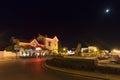 Avenue de la RÃÂ©publique at night, Saintes-Maries-de-la-Mer, France Royalty Free Stock Photo