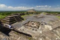 The Avenue of the Dead and the Pyramid of the Sun at Teotihuacan, an ancient Mesoamerican city near Mexico City Royalty Free Stock Photo