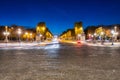 Avenue des Champs-Elysees and Arc de Triomphe at dusk, Paris. France Royalty Free Stock Photo