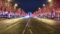 Avenue des Champs Elysees and Arc de Triomphe at night, Paris Royalty Free Stock Photo