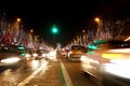 Avenue des Champs Elysees at night. Royalty Free Stock Photo