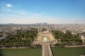 Avenue des Champs-elysees paris top view from high Royalty Free Stock Photo