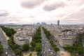 Avenue des Champs-elysees paris top view to town roads Royalty Free Stock Photo