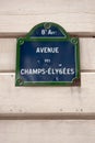 Avenue des Champs-Elysees plaque Royalty Free Stock Photo