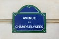 Avenue des Champs-Elysees, street plate in Paris Royalty Free Stock Photo