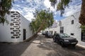 Avenue of Eucalyptus trees in Calle de Los Arboles in Teguise, Lanzarote, Spain