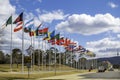 `Avenue of Flags` along Queen Elizabeth Terrace near Lake Burley Griffin