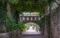 The Avenue of Immensity at the Gardens of Villa Cimbrone, Ravello, Amalfi Coast, Southern Italy.