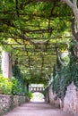 The Avenue of Immensity at the Gardens of Villa Cimbrone, Ravello, Amalfi Coast, Southern Italy.